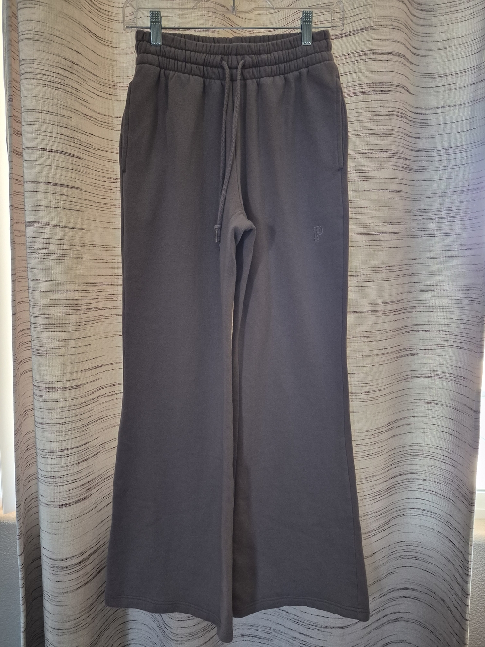 Victoria's Secret Charcoal Gray/ Brown Wide-Leg Sweatpants with Drawstring